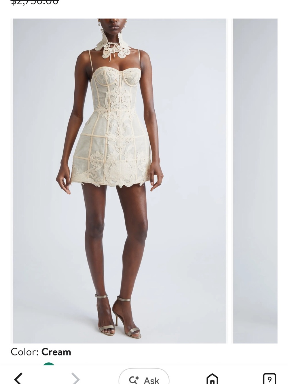 Zimmerman Rebellion Filigree Lace Trim Linen & Silk Minidress